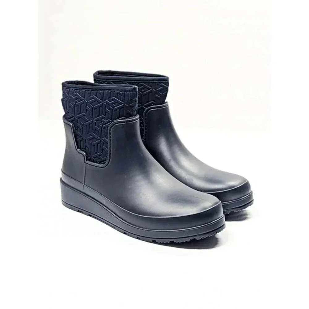 Tommy Hilfiger Women's Benio Waterproof Rain Boots Dark Blue Size 10 (MSRP $99)